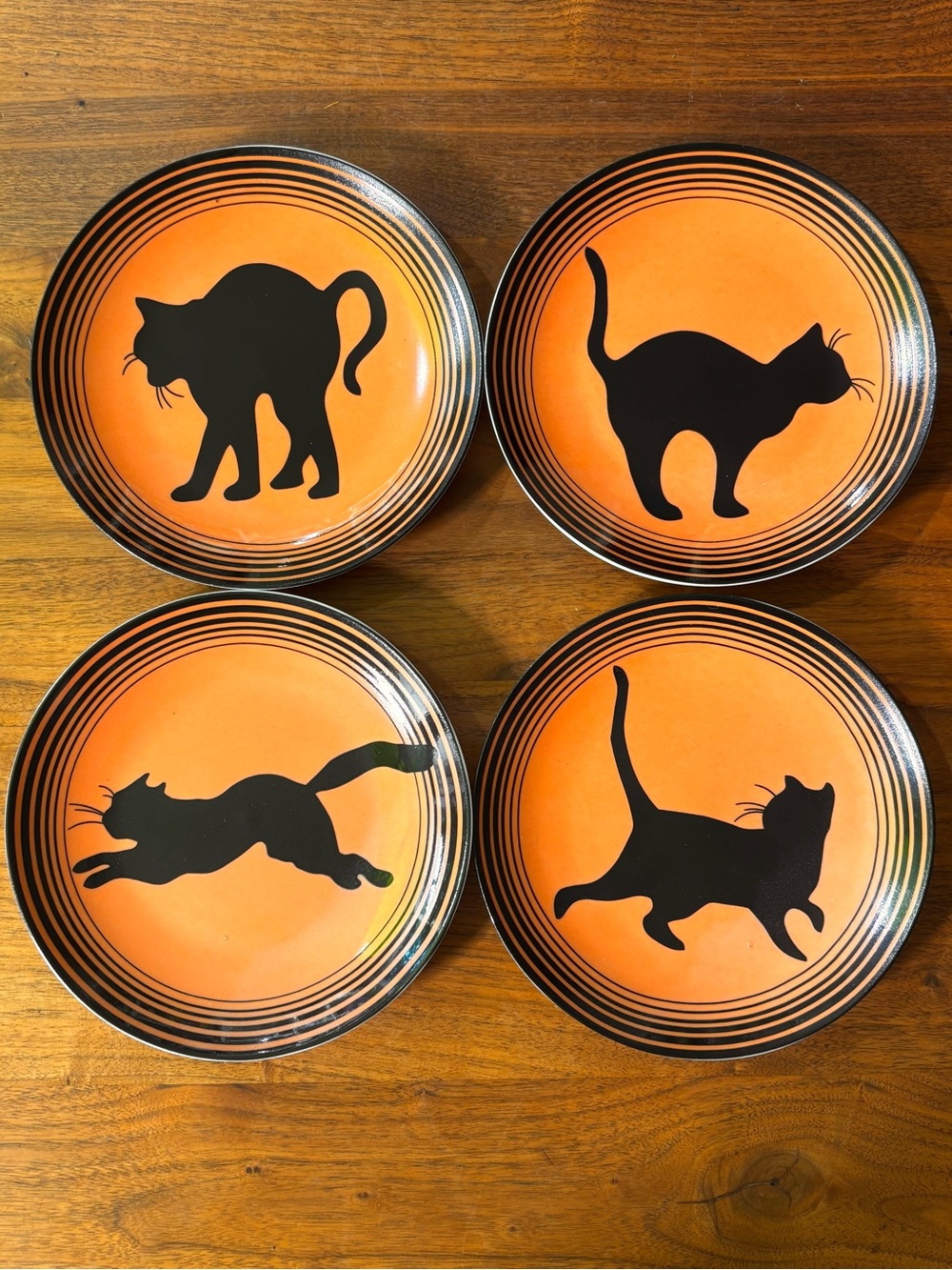 2005 Liz Ross BIA Cordon Bleu set of 4 Black Cat 6.5” plates